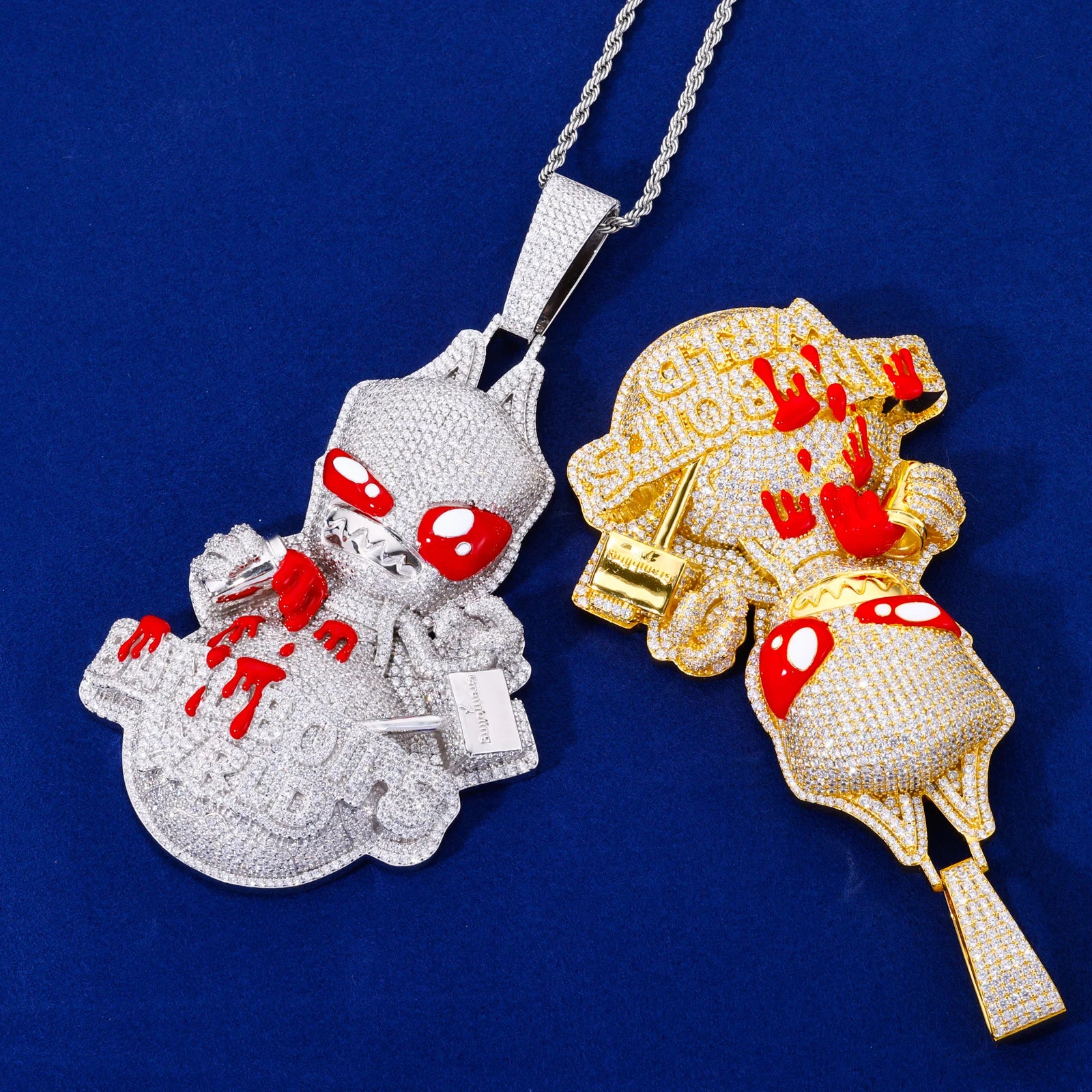 Bandbois WRLD | Custom VVS Moissanite Hip Hop 925 Solid Silver Blood Drip Pendant