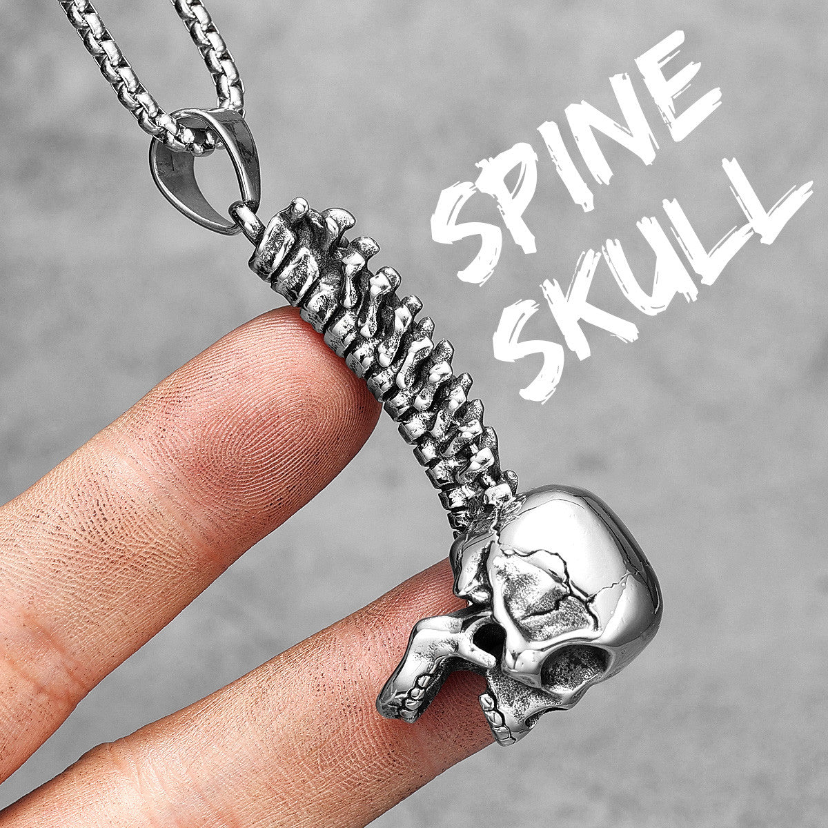 Skull Spine | No Fade 316L Stainless Steel Street Style Hip Hop Pendant Chain Necklace