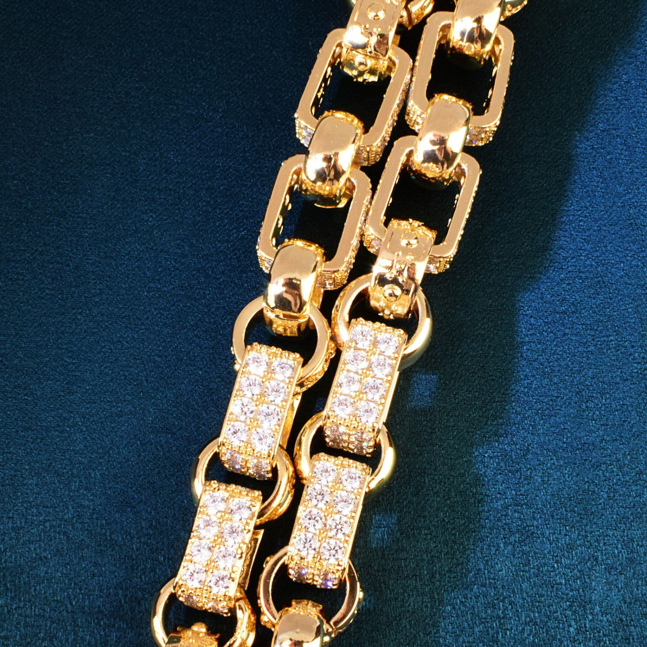 IceShackle | Double Row Iced 14mm Shackle Link Blinged Out Chain Bracelet