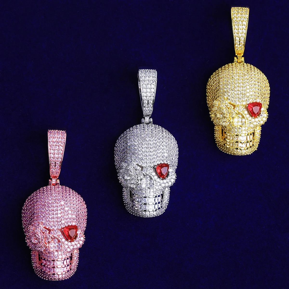 Life After Death | Rose Eye Skull VVS Diamond Cz Iced Blinged Out Pendant