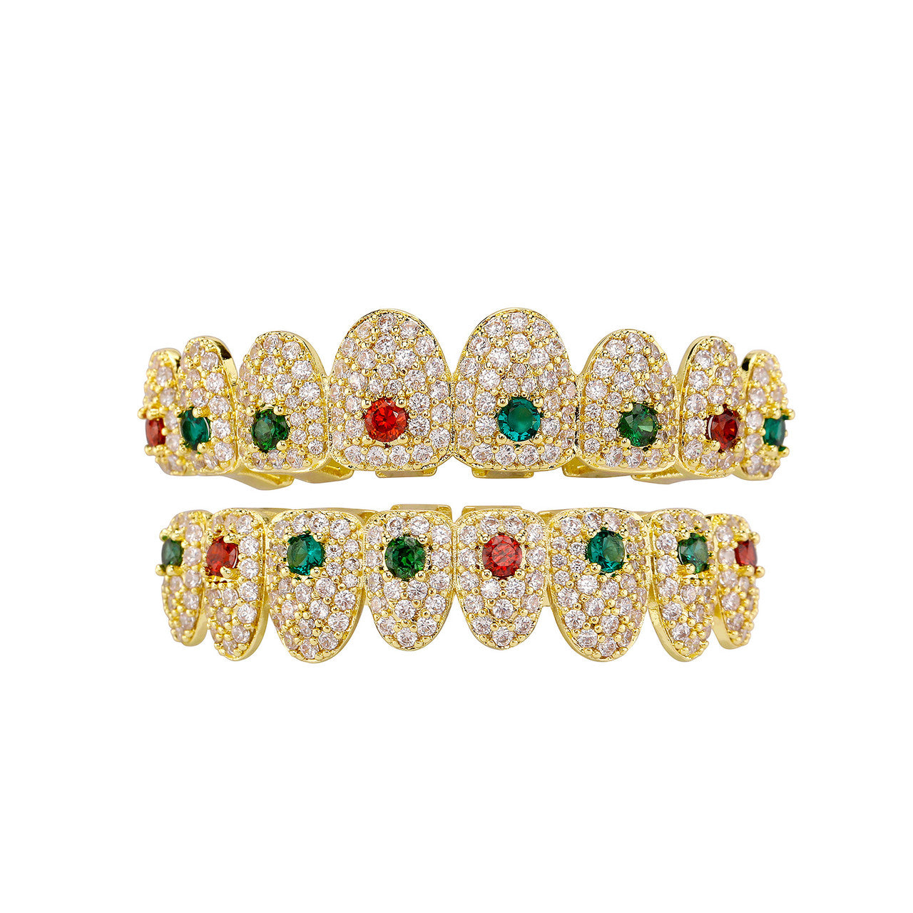 Color Connect | VVS Diamond CZ 4 Prong Gemstone Hip Hop Mouth Teeth Grillz Caps Set