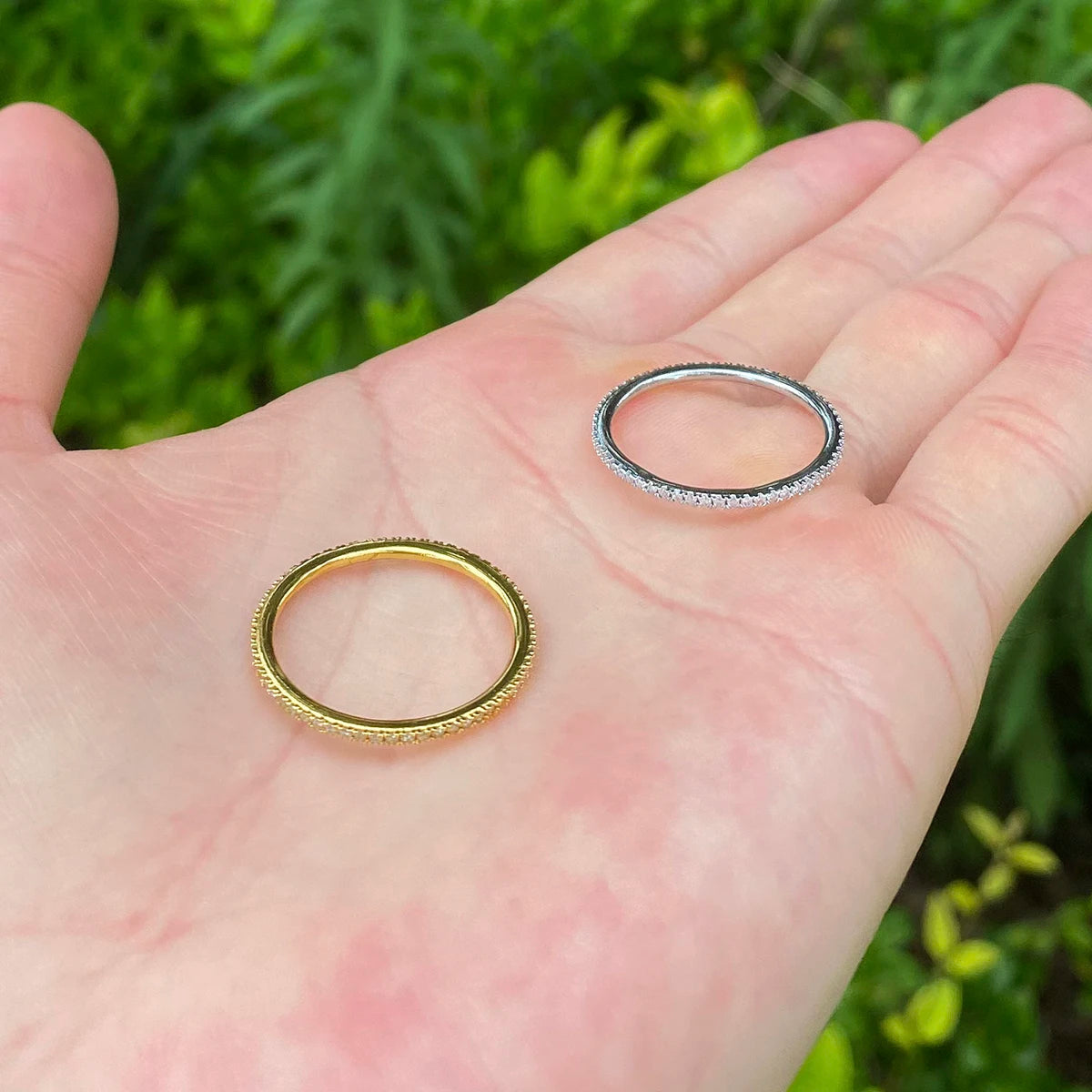 Better Together | VVS Diamond CZ Prong Set 24k 925 Silver 5AA+ Mens Band Ring