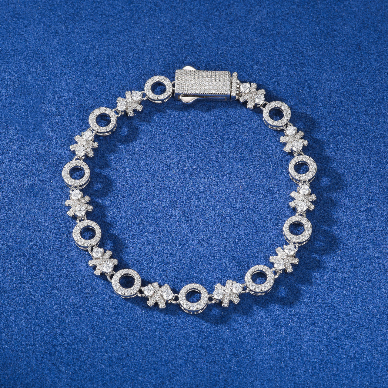 XOXO | Sterling Silver Love Moissanite Diamond Hip Hop 7MM 925 18k Gold Bracelets