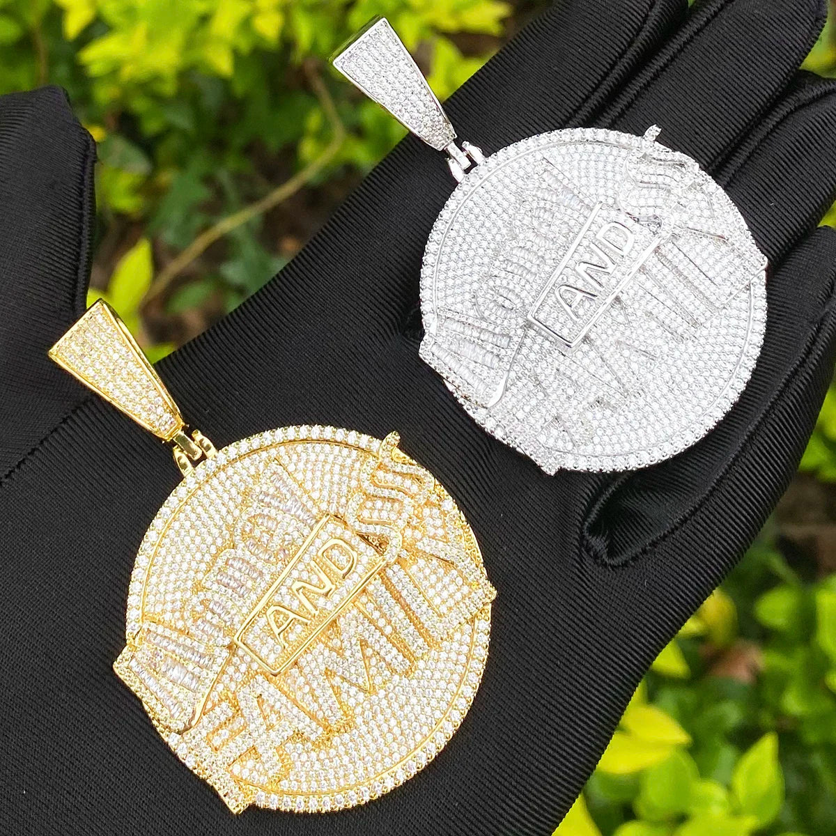 MONEY AND FAMILY | 5AA+ Flooded Ice VVS Diamond CZ Hip Hop Pendant