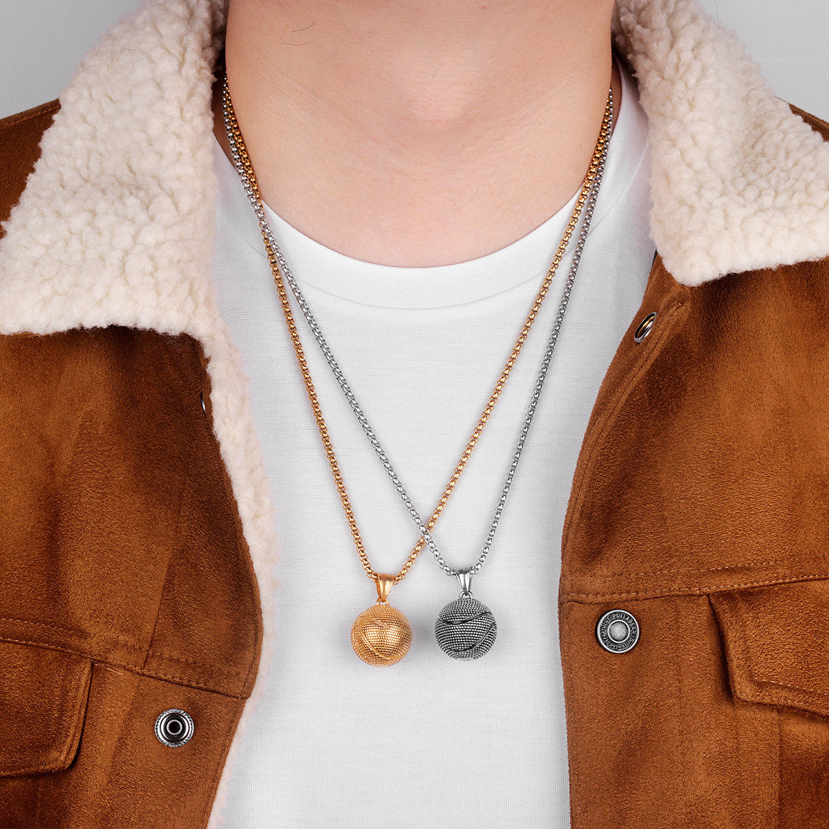 Basketball | 316L No Fade Stainless Steel Men's Hip Hop Pendant Chain Necklace