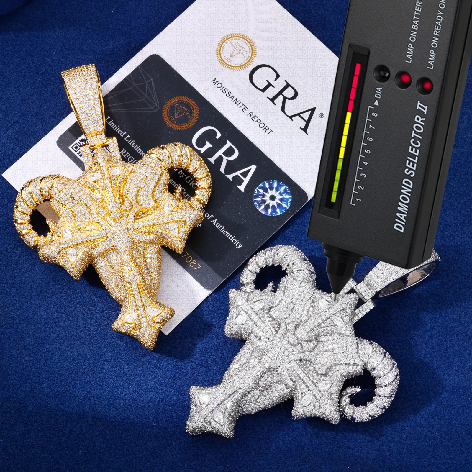 Demon Goat | Iced Bling Out Moissanite Diamond Demon Goat Cross Hip Hop Pendant