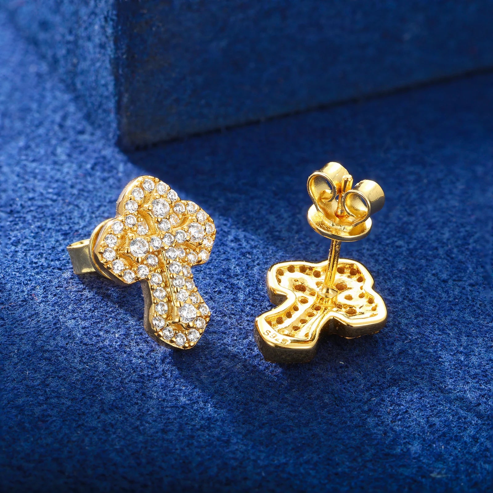 The Armor | High Quality D VVS Moissanite Iced Blinged Out 925 Sterling Silver Cross Earrings