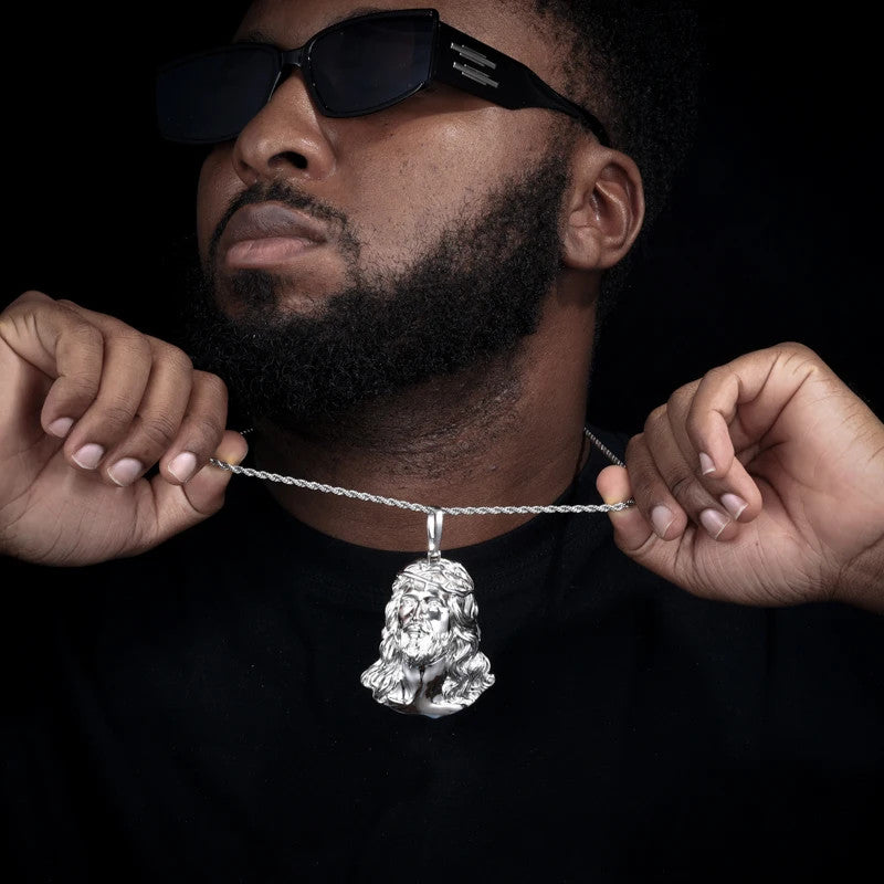 Rock Star Jesus | 18k Gold Over Solid Sterling Silver Christ Jesus Hip Hop Pendant Chain