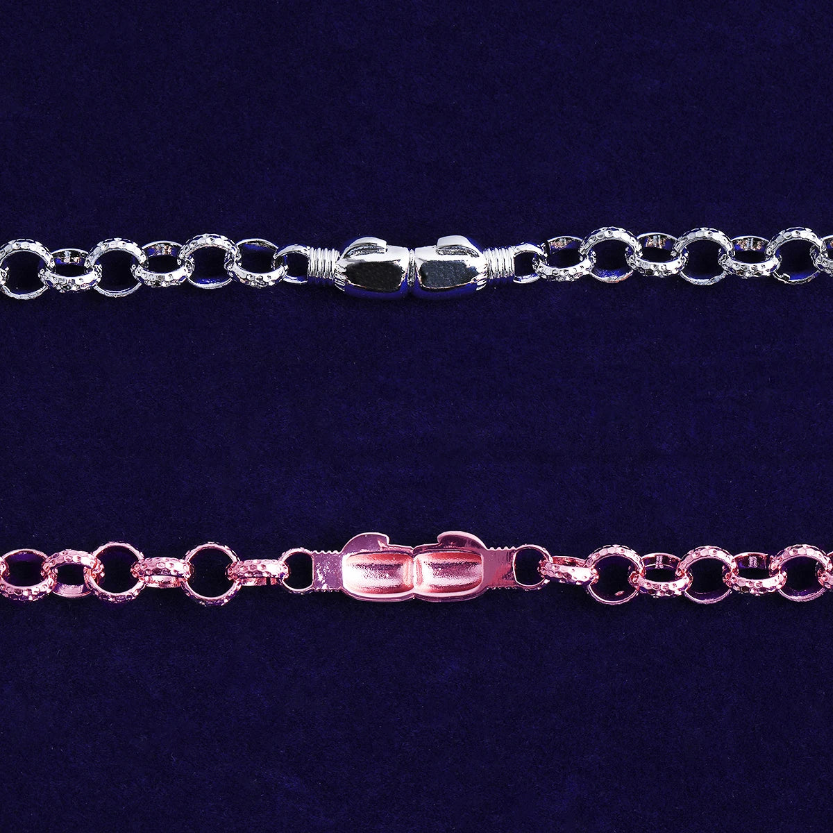 Get It On | Belcher Link Rose Gold 925 Silver 24k Boxing Gloves Bracelet