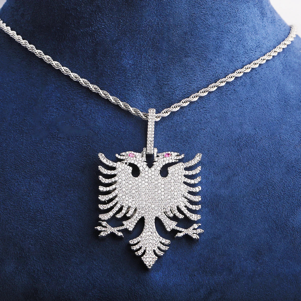 Double Eagle Crest | VVS Diamond CZ Symbol Of Freedom Iced Blinged Out Pendant