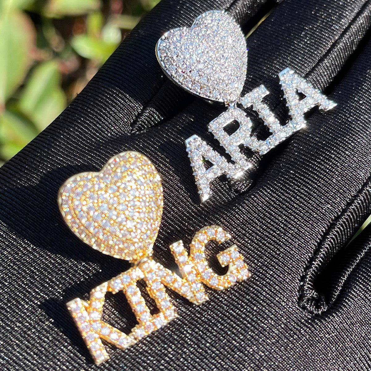 Regal Heart Monogram | Ladies Small Custom Made Name Name Necklace