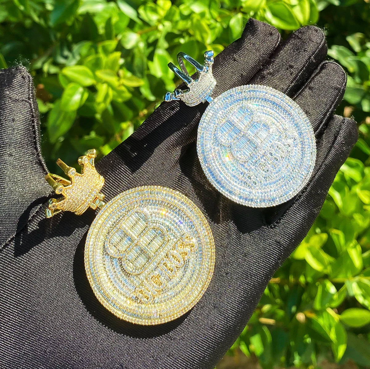 Big B's | VVS Diamond CZ Two Tone Iced Blinged Out Big Boss Hip Hop Pendant