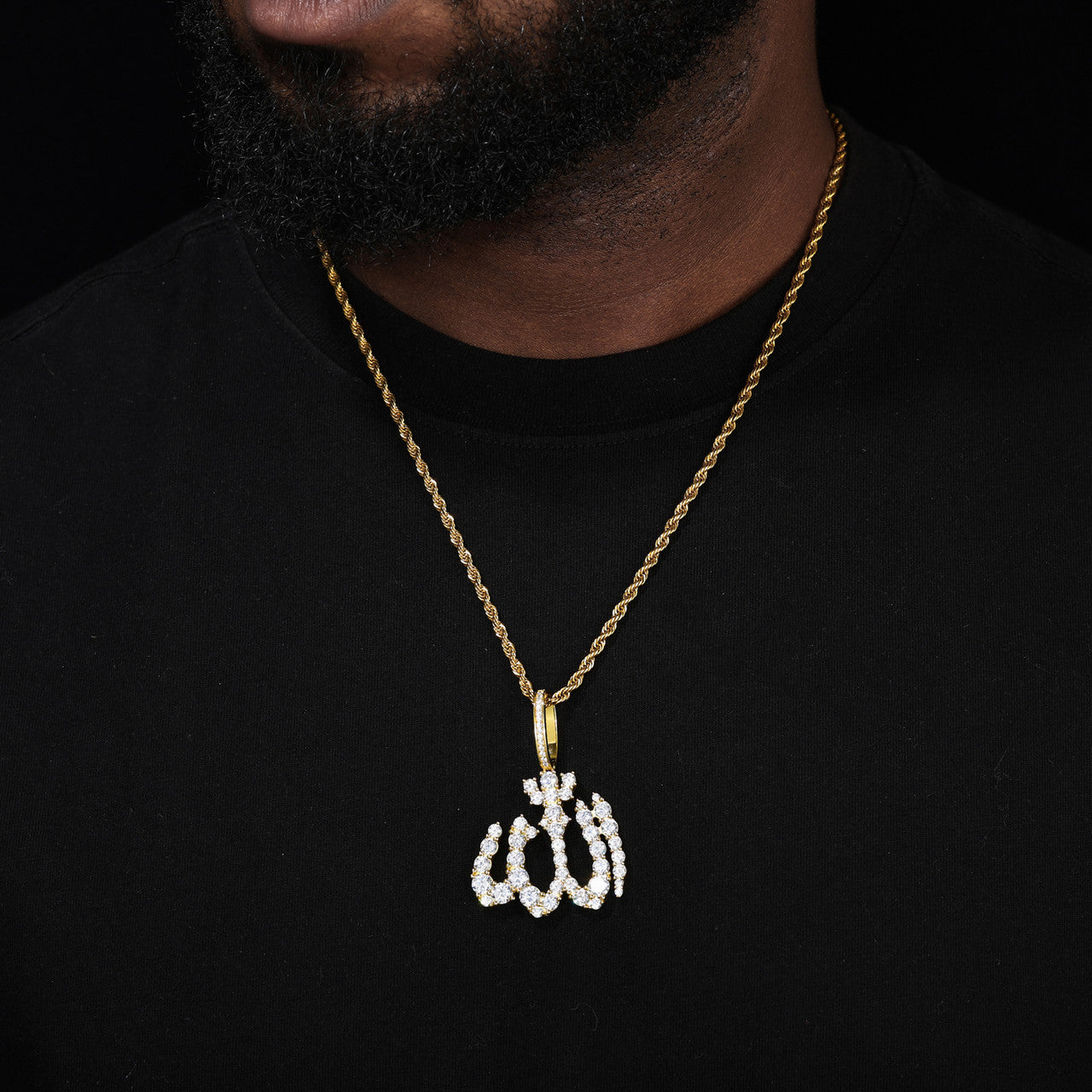 Allah The Almighty | Solid Silver Genuine Mossanite Diamond Spiritual Hip Hop Pendant