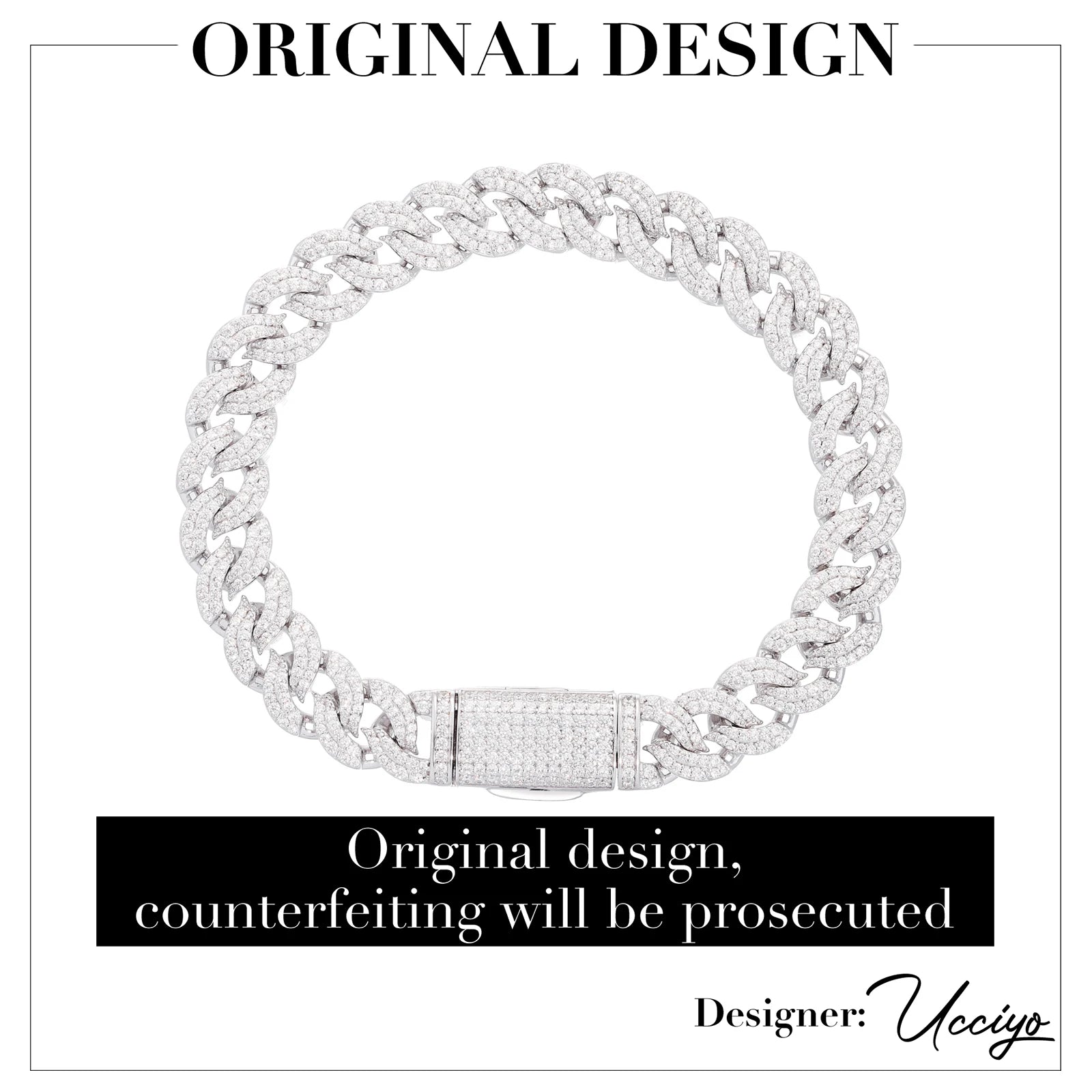 Pattern Of Fire | 10mm 925 Silver Moissanite Diamond Miami Cuban Link Hip Hop Bracelet