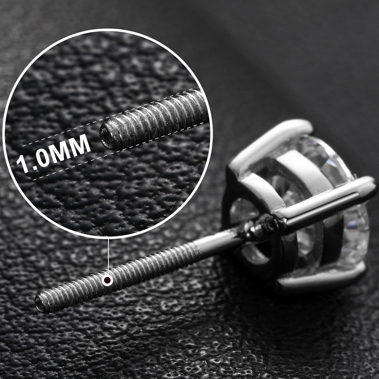 Flooded Ice Real 0.1ct Lab Diamond Solid Sterling Silver Hip Hop Casual Earrings