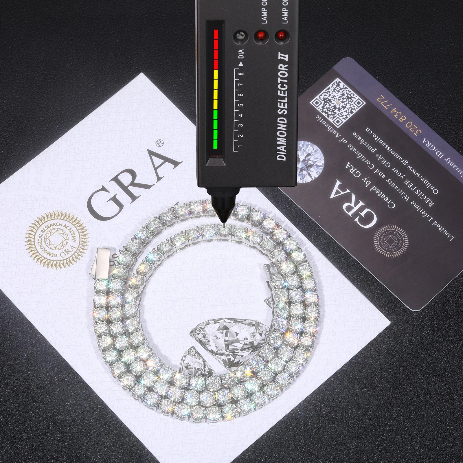 Solid 316L Stainless Steel D VVS1 Moissanite No Fading Tennis Chain and Bracelet