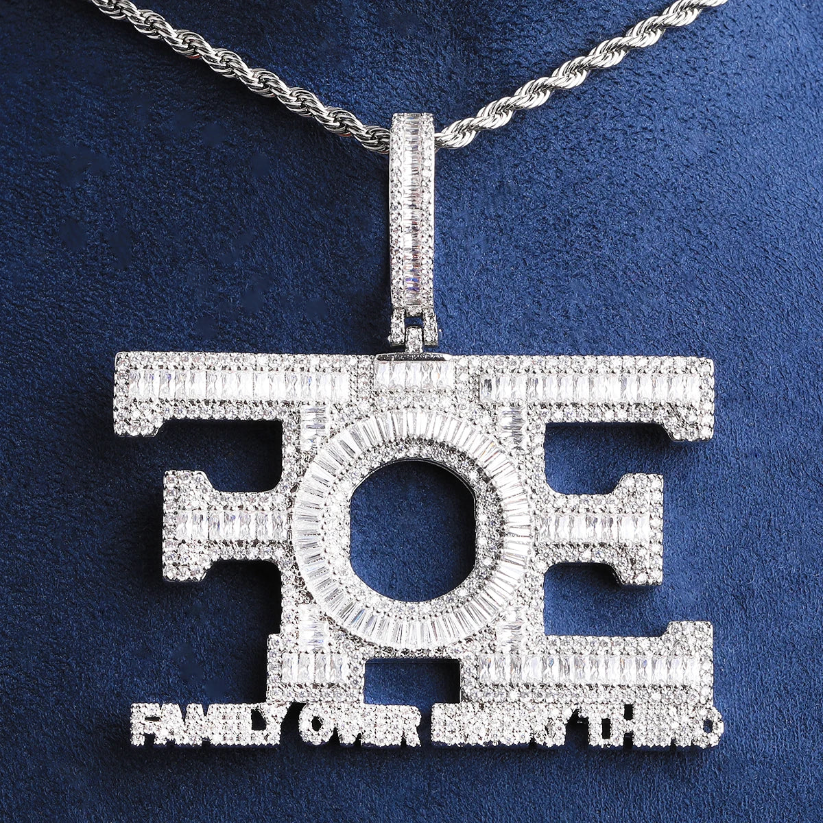 FOE | VVS Diamond CZ 5AA+ Family Over Everything Iced Hip Hop Pendant
