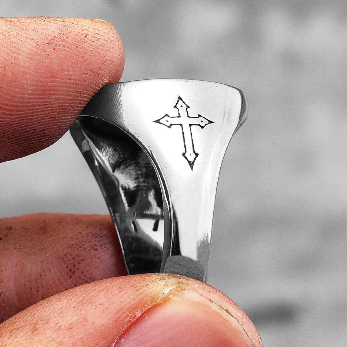 Heart of God | Stainless Steel Spiritual Cross Love Fire Street Wear Ring
