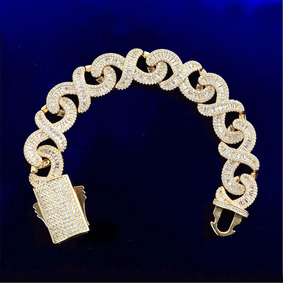 Iced Infinity | Mens VVS Diamond CZ Blinged Out Baguette Hip Hop Bracelets