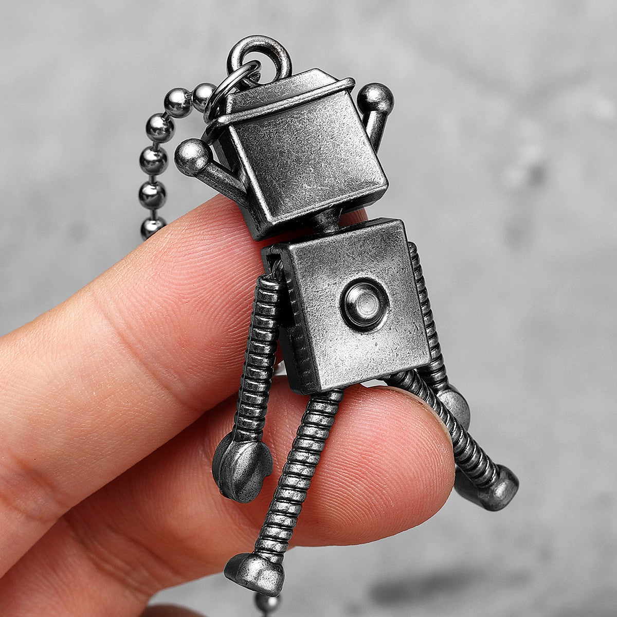 Retro Bot | 316L No Fade Stainless Steel Steampunk Robot Pendant Chain Necklace