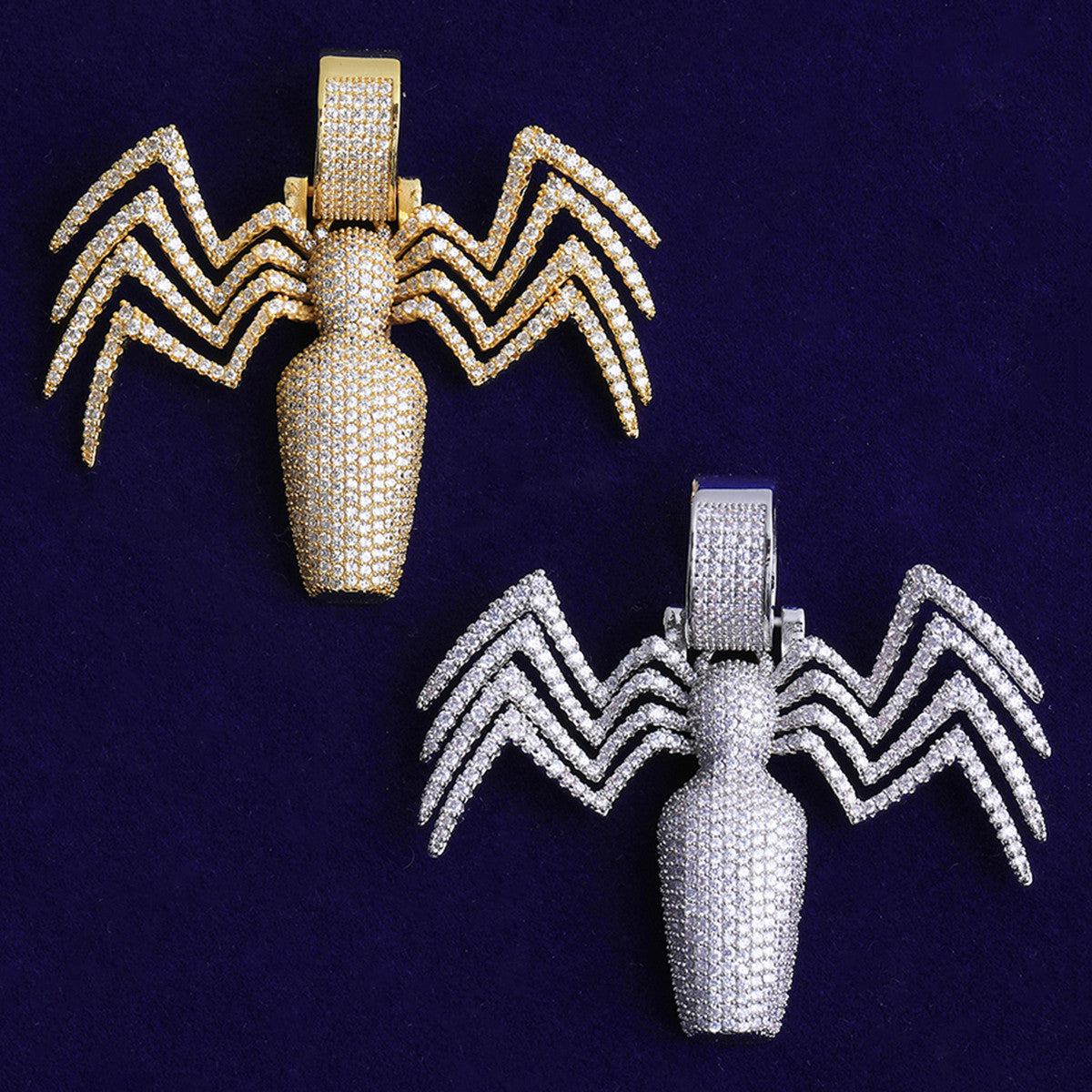 Once Bitten | VVS Diamond CZ Daddy Long Legs Spider Bottle Hip Hop Pendant Chain