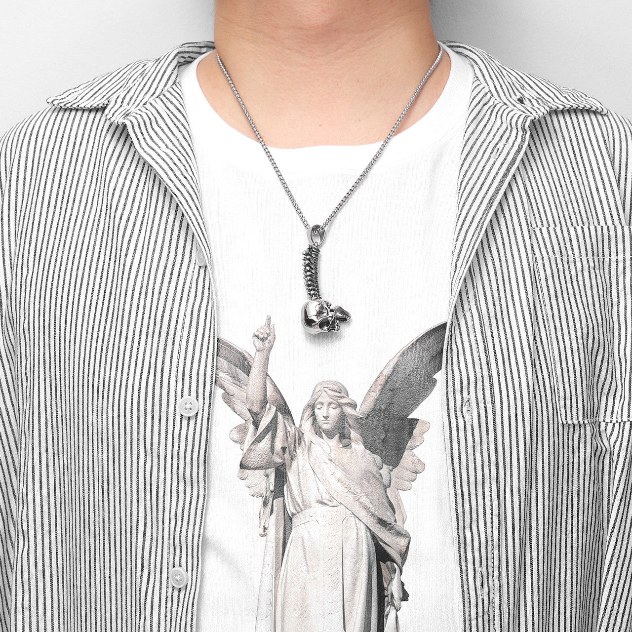 Skull Spine | No Fade 316L Stainless Steel Street Style Hip Hop Pendant Chain Necklace