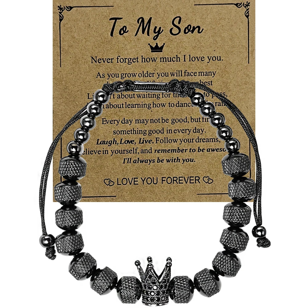 Blessings | VVS Diamond CZ 8MM Kings Crown Iced Blessings Gift Card Message Bracelet