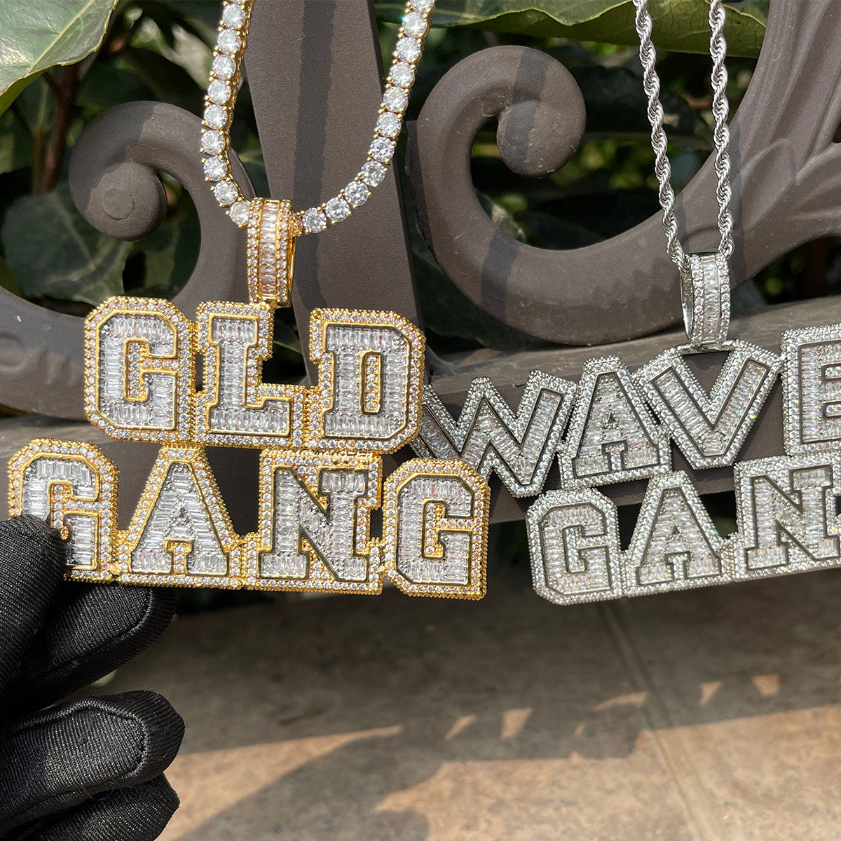 The Ice Breaker | Iced VVS Diamond CZ Baguette Blinged Out Nameplate Pendant