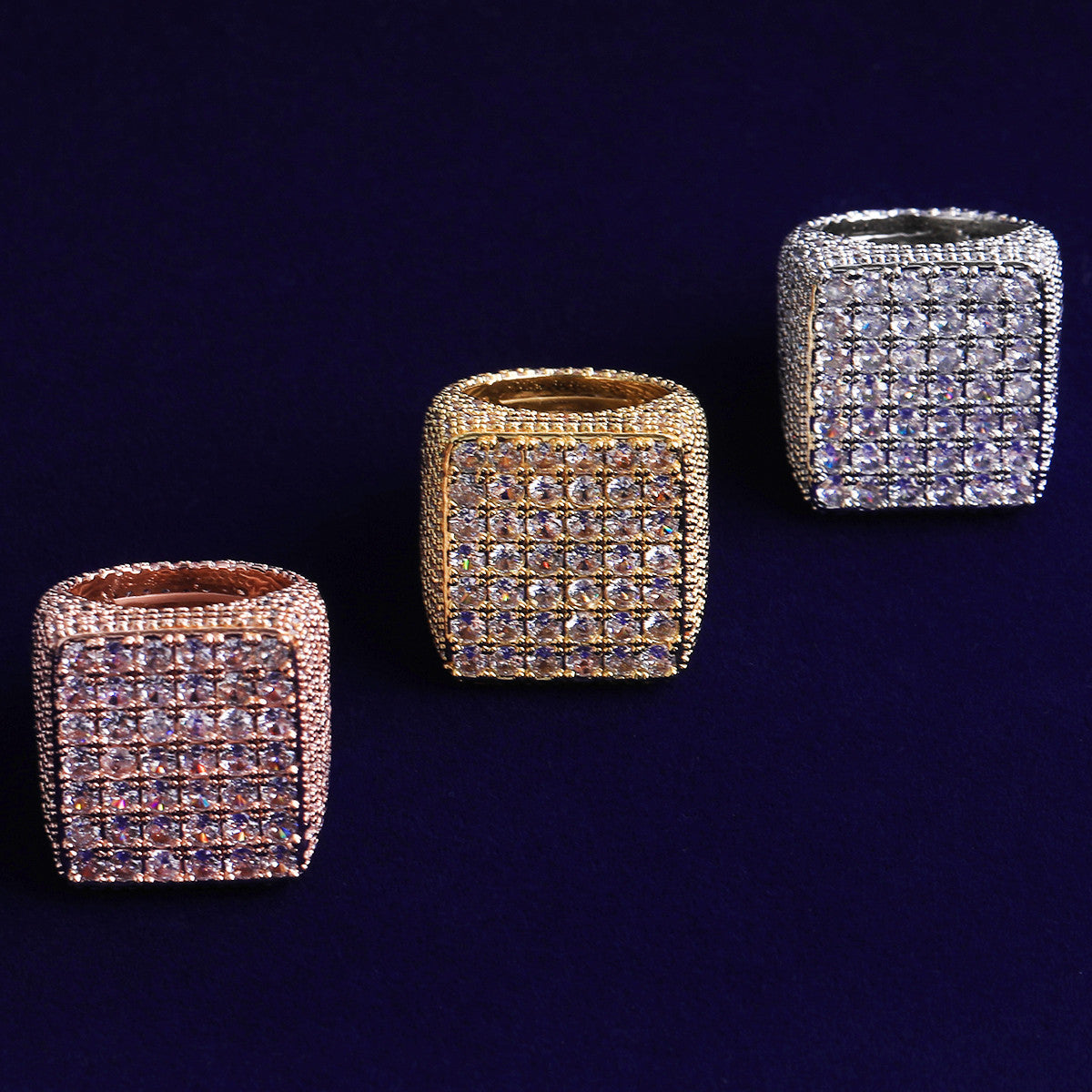 The Freeze | Iced Blinged Out VVS Diamond CZ Prong Set Hip Hop Frozen Ice Ring