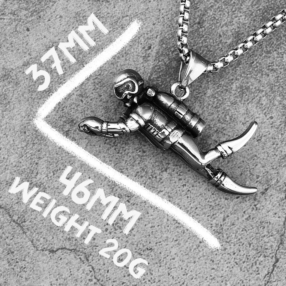 Deep Sea | 316L Stainless Steel No Fade Scuba Diver Street Wear Casual Pendant