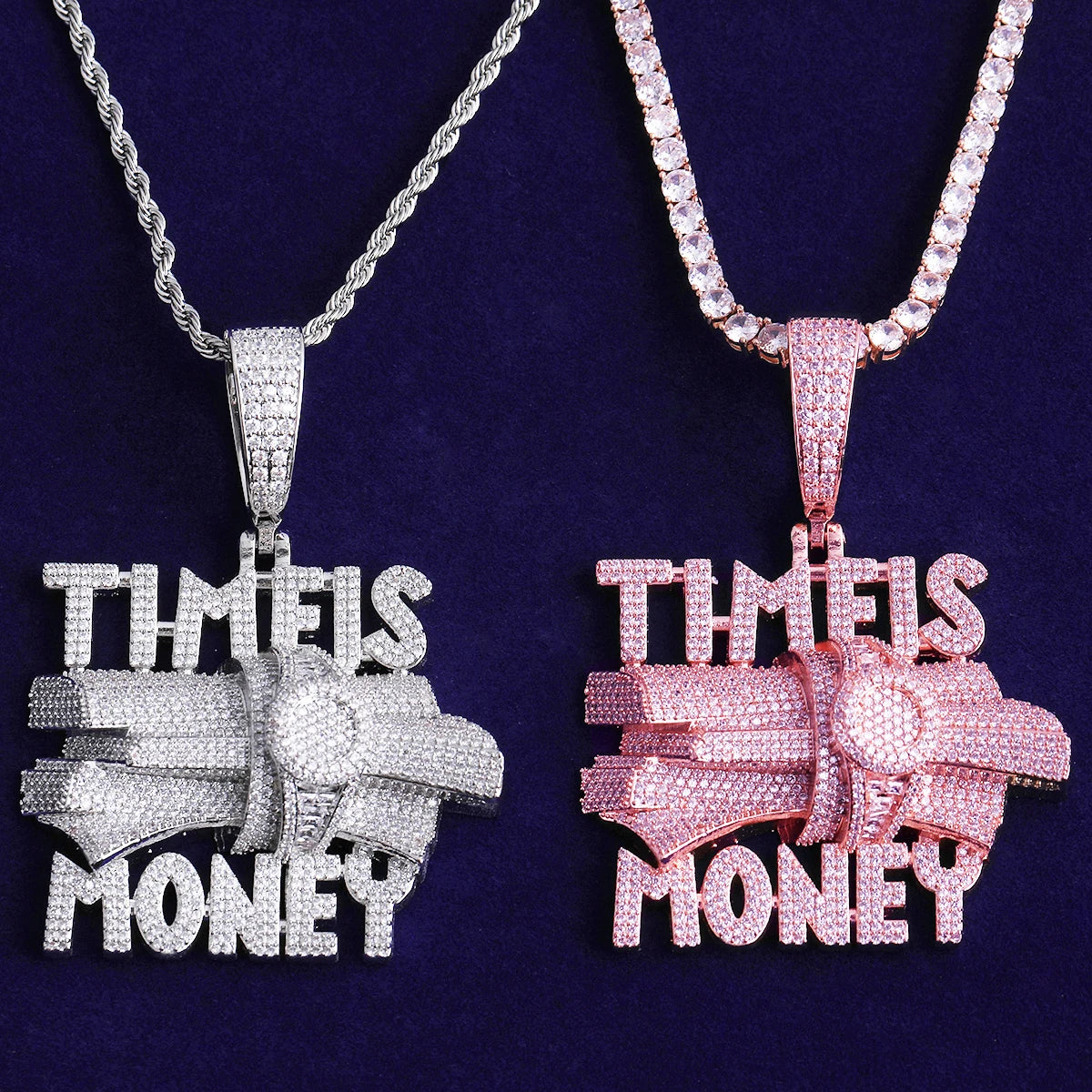 Time Is Money | Flooded Ice 5AA+ VVS Diamond CZ Iced Blinged Out Pendant