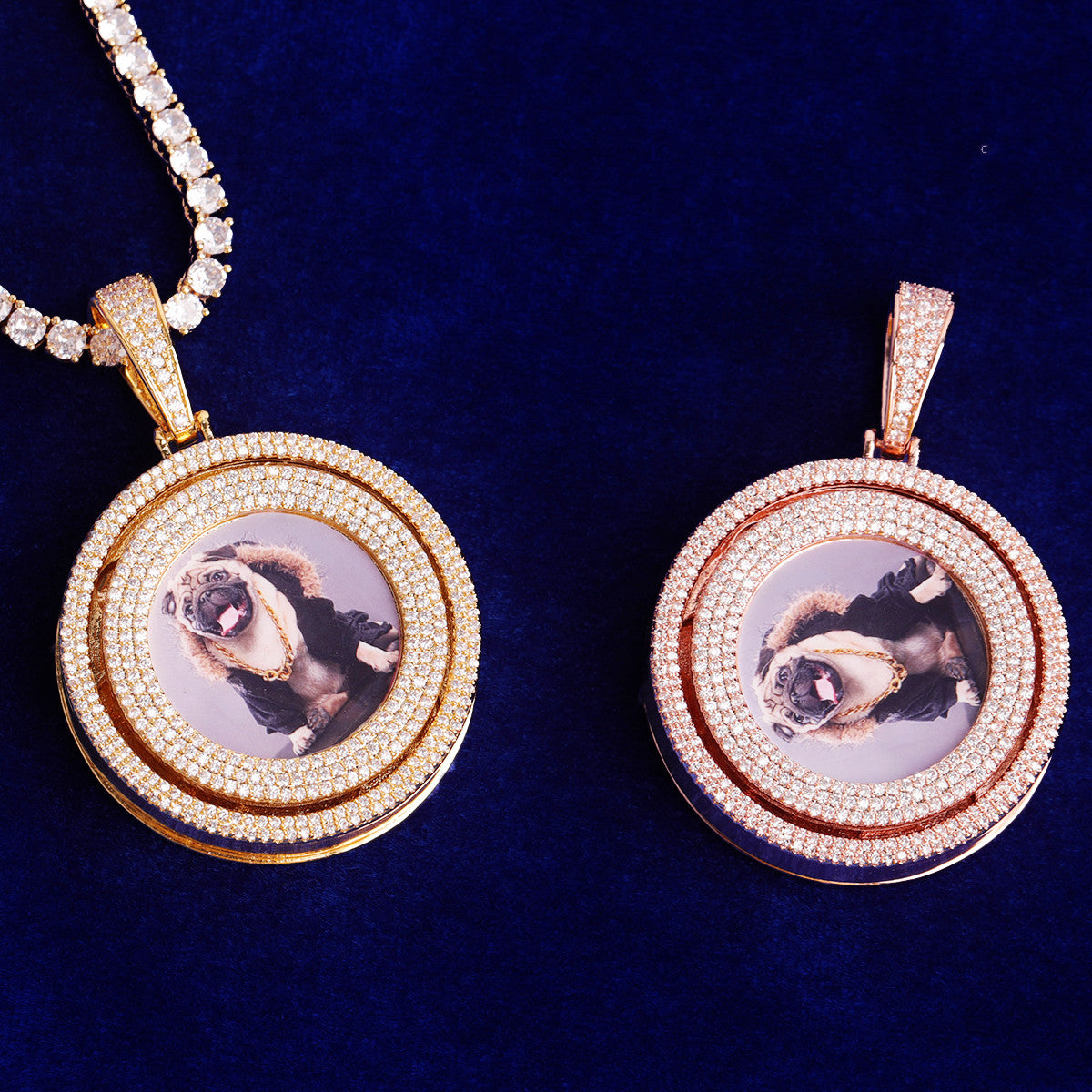 Rotating Vibes | Custom Spinning Iced Blinged Out Photo Picture Pendant