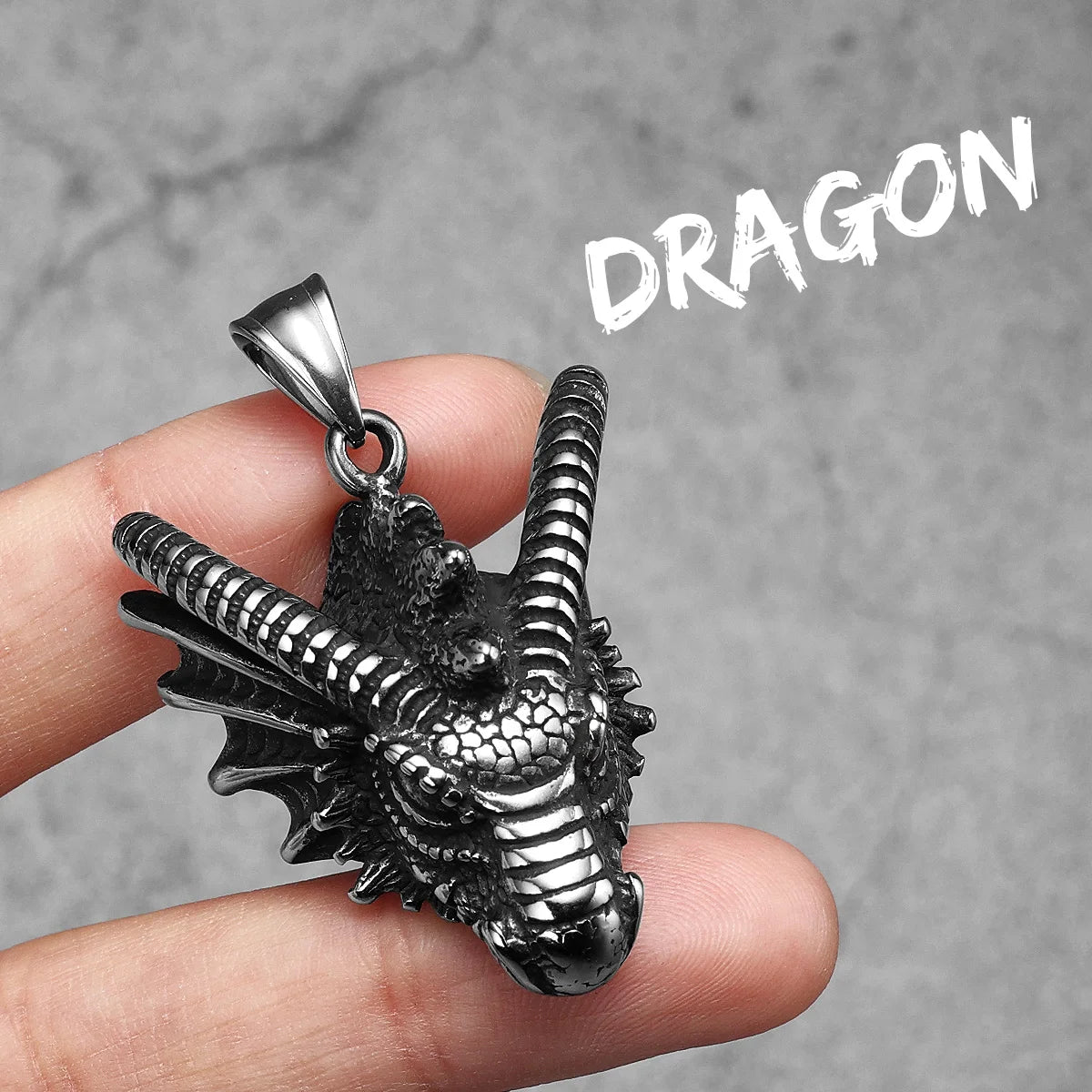 Heat Wave | Solid No Fade Stainless Steel Dragon Head Street Style Pendant