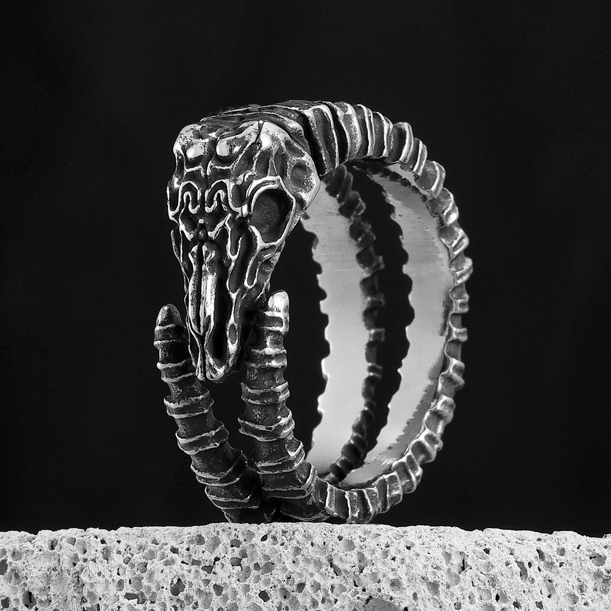 Argali | 316L No Fade Stainless Steel Men Rings Goat Skull Unique Personality Rings