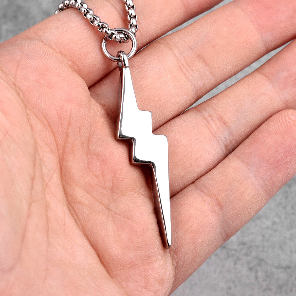 Lightning | 316L No Fade Stainless Steel Thunder Bolt Streetwear Hip Hop Pendant Chain
