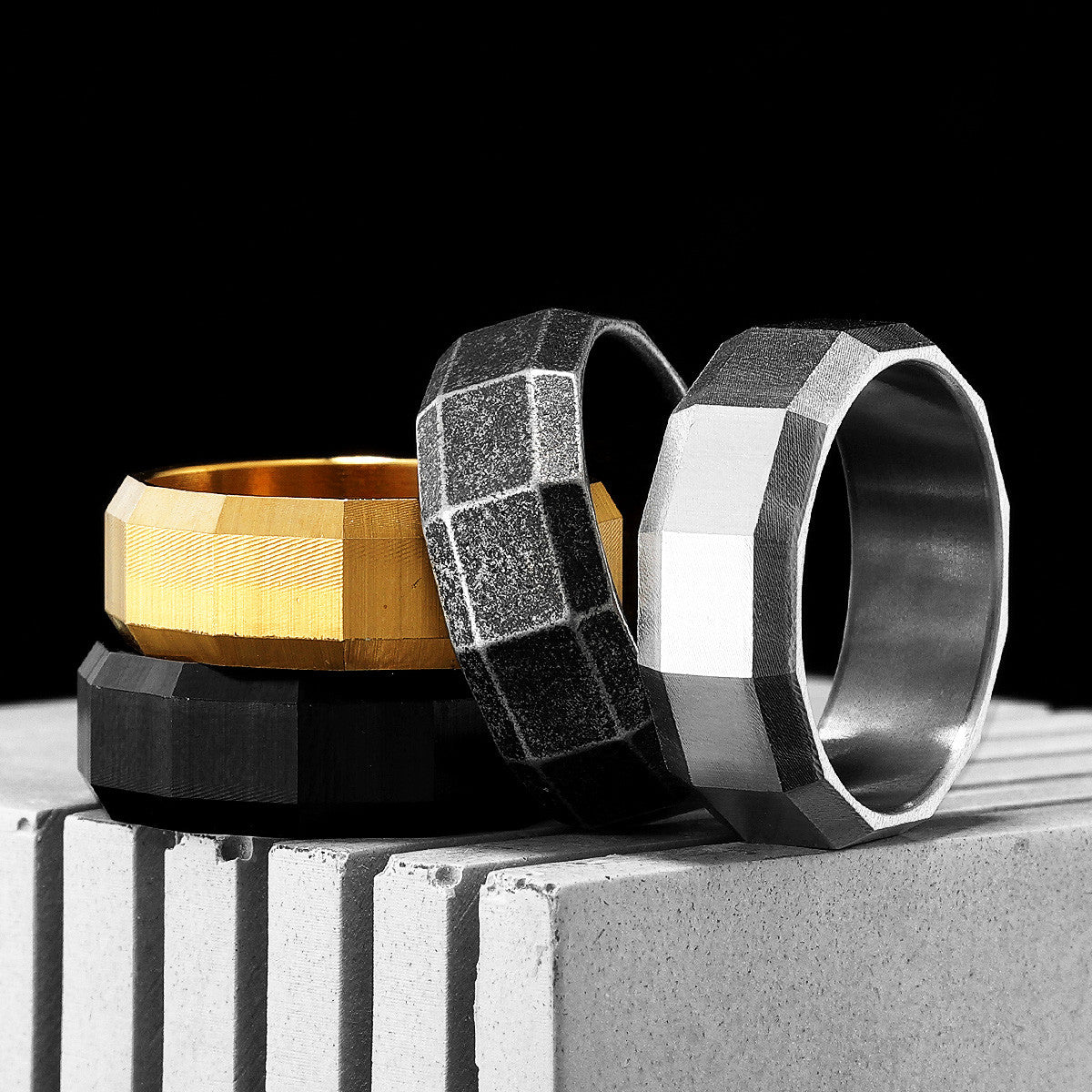 Geometric | 316L No Fade Stainless Steel Rotating Lug Nut Rings