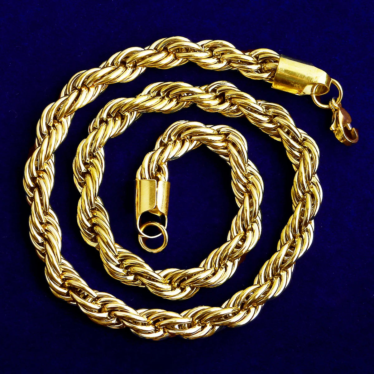 Golden Weave | 8MM Gold Silver Rose Gold Solid Stainless Steel Hip Hop Rope Link Chain