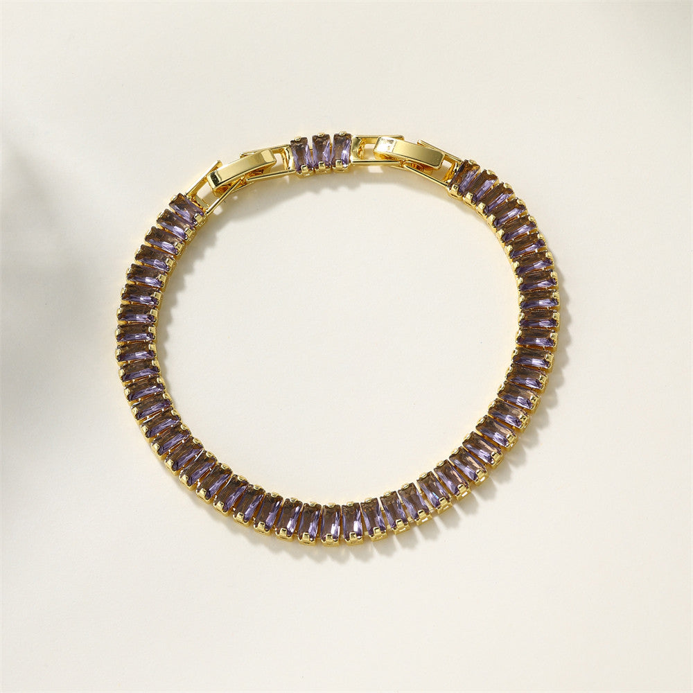 The Double Clasp | 6mm 18k Gold Solid No Fade Stainless Steel Baguette Bracelet