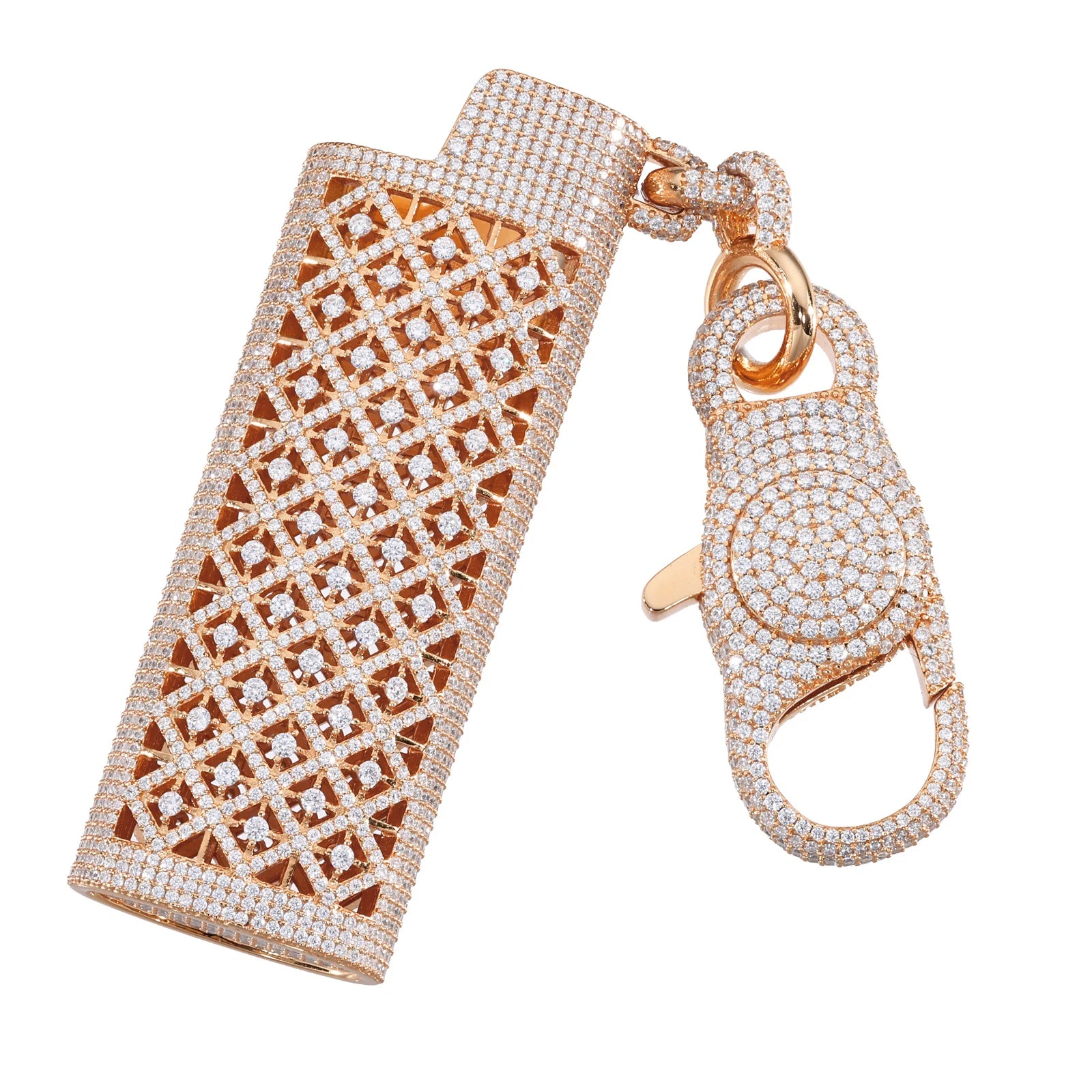 Hot Ice | Iced Blinged Out Lighter Cover VVS1 Moissanite Diamond 925 Silver Wallet Chain
