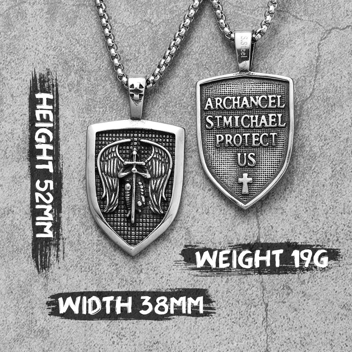 Shield of Faith | St. Michael Archangel Solid Stainless Steel Divine Protection Pendant