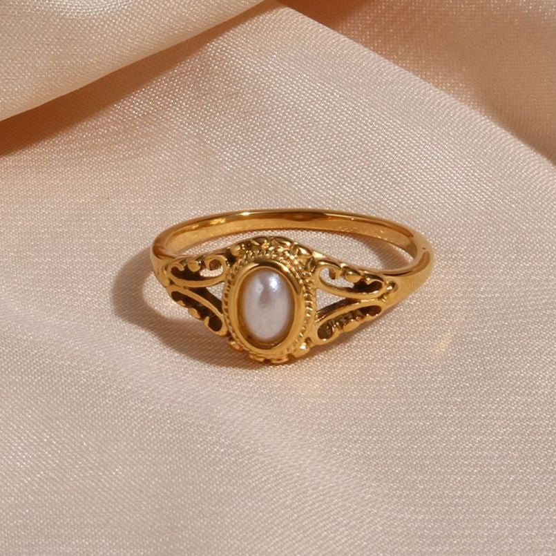Fresh Water | 18k Gold Over Solid Stainless Steel Natural Freshwater Pearl Rings