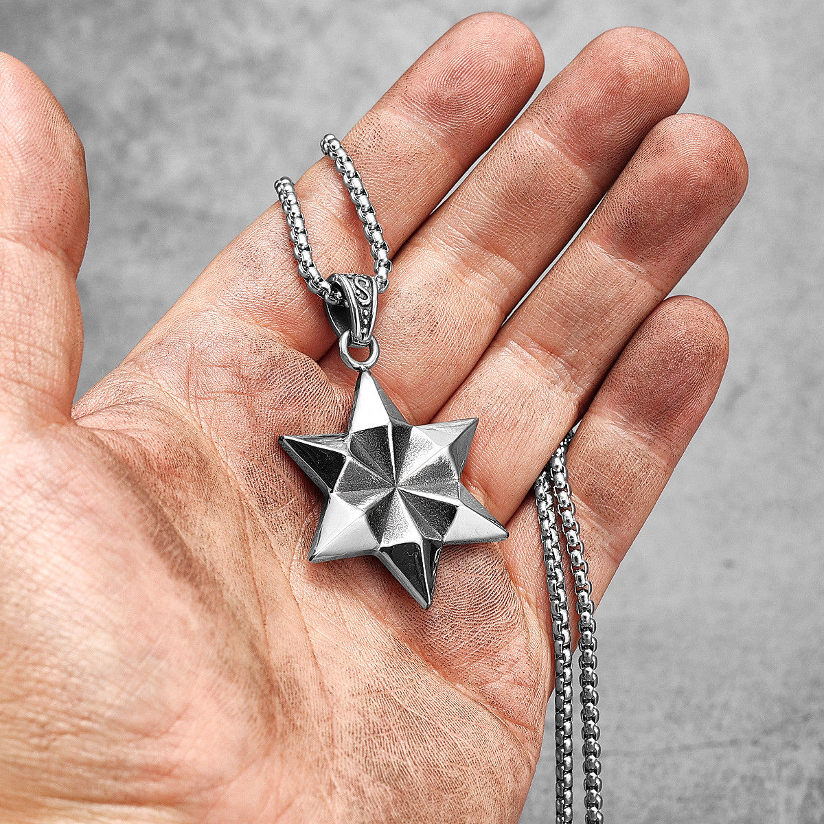 Judaism Six-pointed Star No Fade Stainless Steel Hexagram Spiritual Peace Pendant