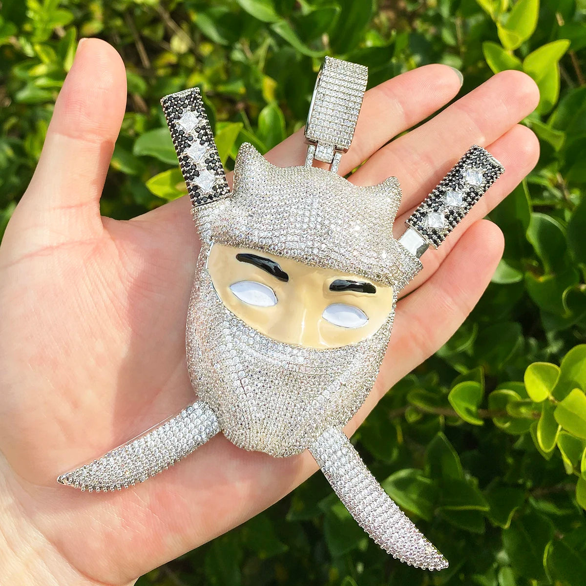The White Ninja | VVS Diamond CZ  Limited Edition Sheath Sword Ninja Hip Hop Pendant