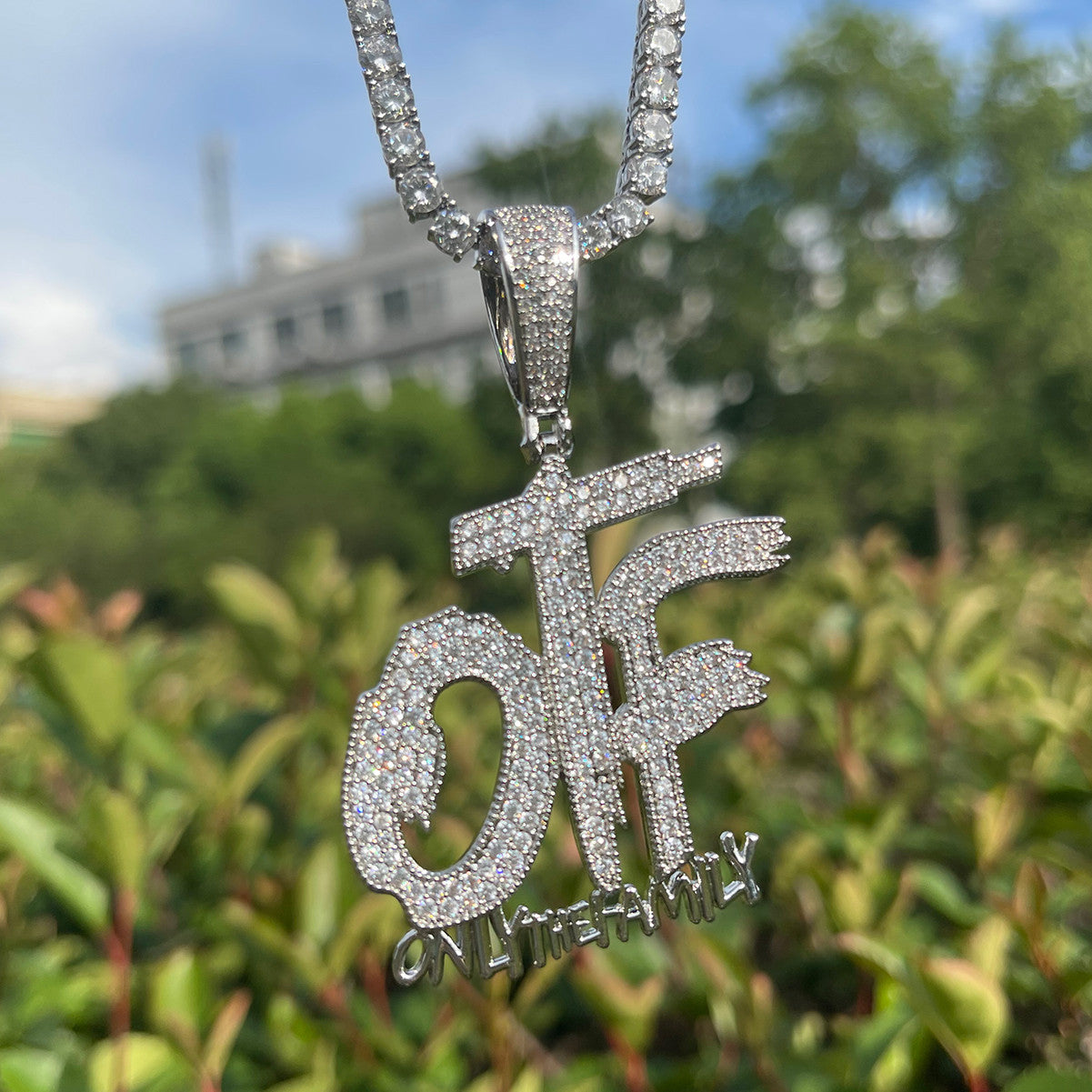OTF | VVS Diamond CZ Prong Set Only The Family Iced Blinged Out Pendant