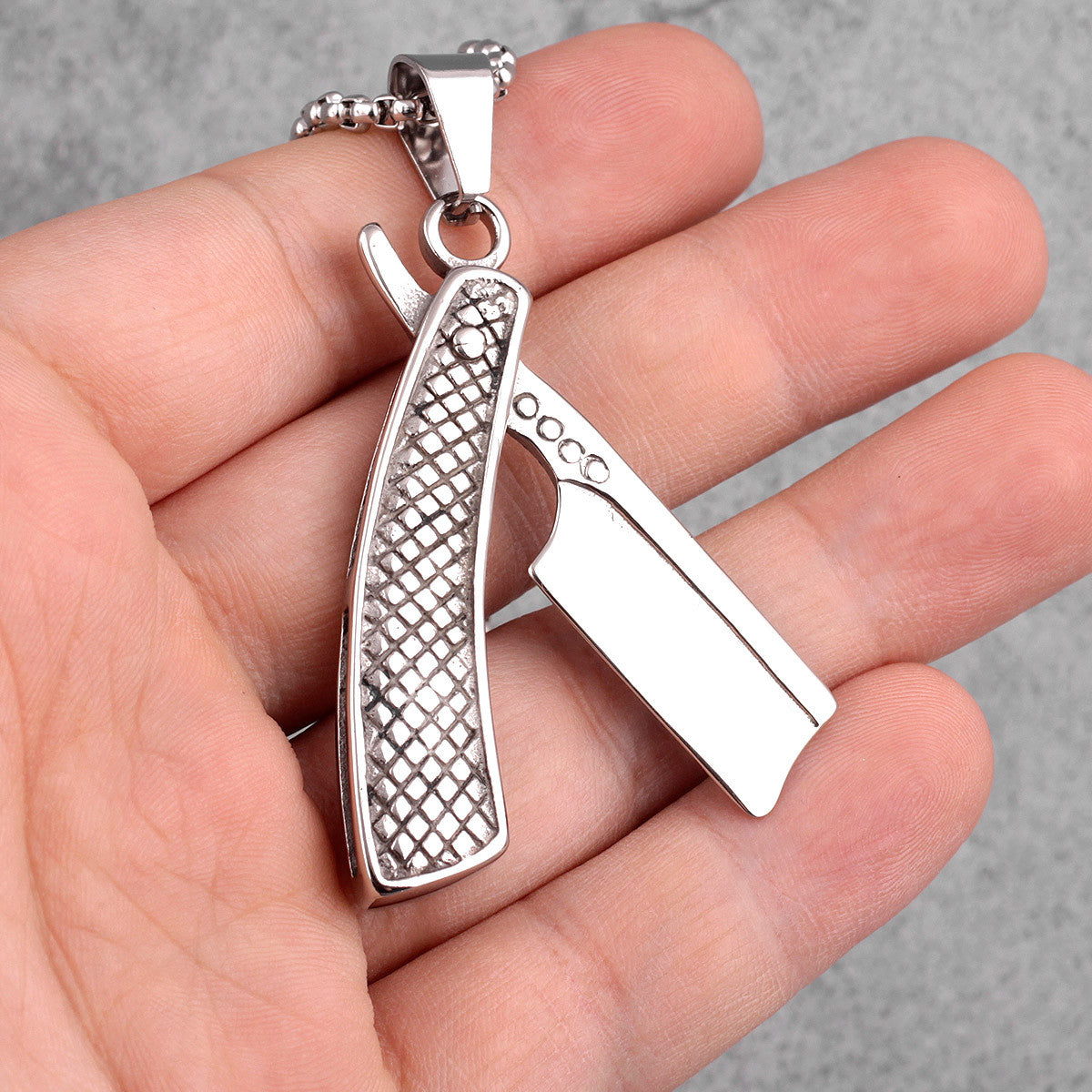 Razor | 316L No Fade Stainless Steel Barber Haircut Razor Hip Hop Pendant