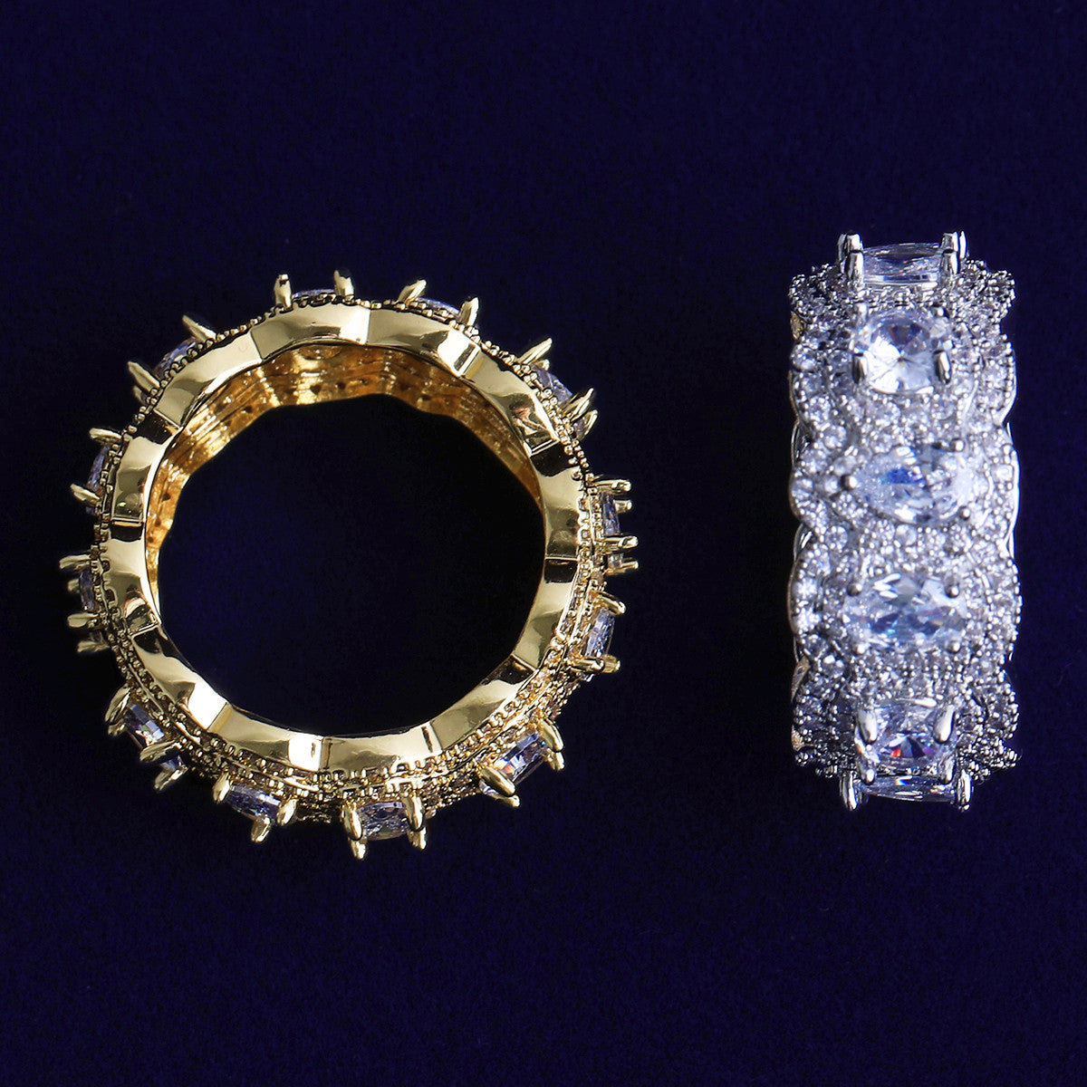 Kings Glory | VVS Diamond CZ Teardrop Stone 24k Silver Rose Gold Hip Hop Rings