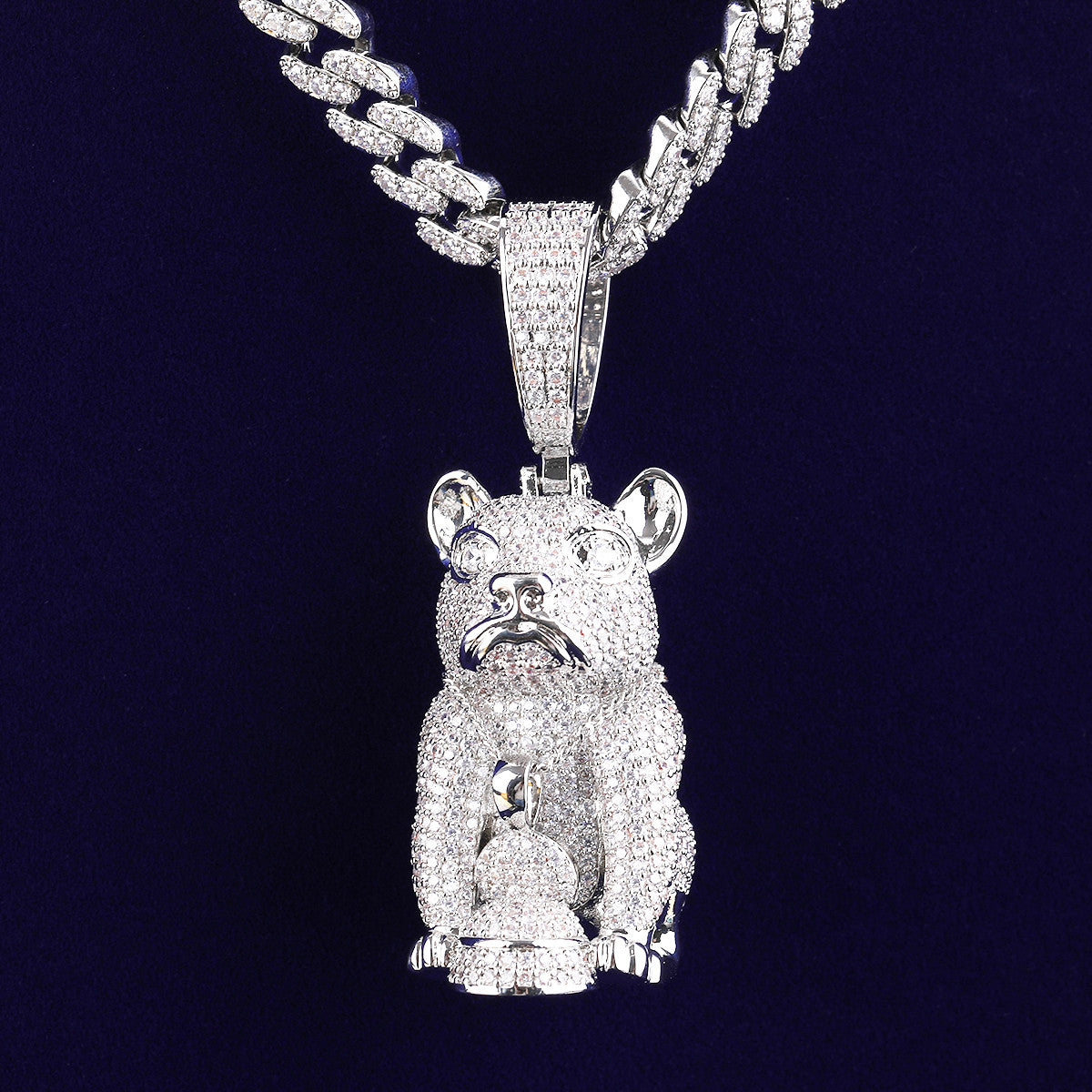 Dog's Gotta Eat | VVS Diamond CZ French Bull Dog Hip Hop Pendant Chain