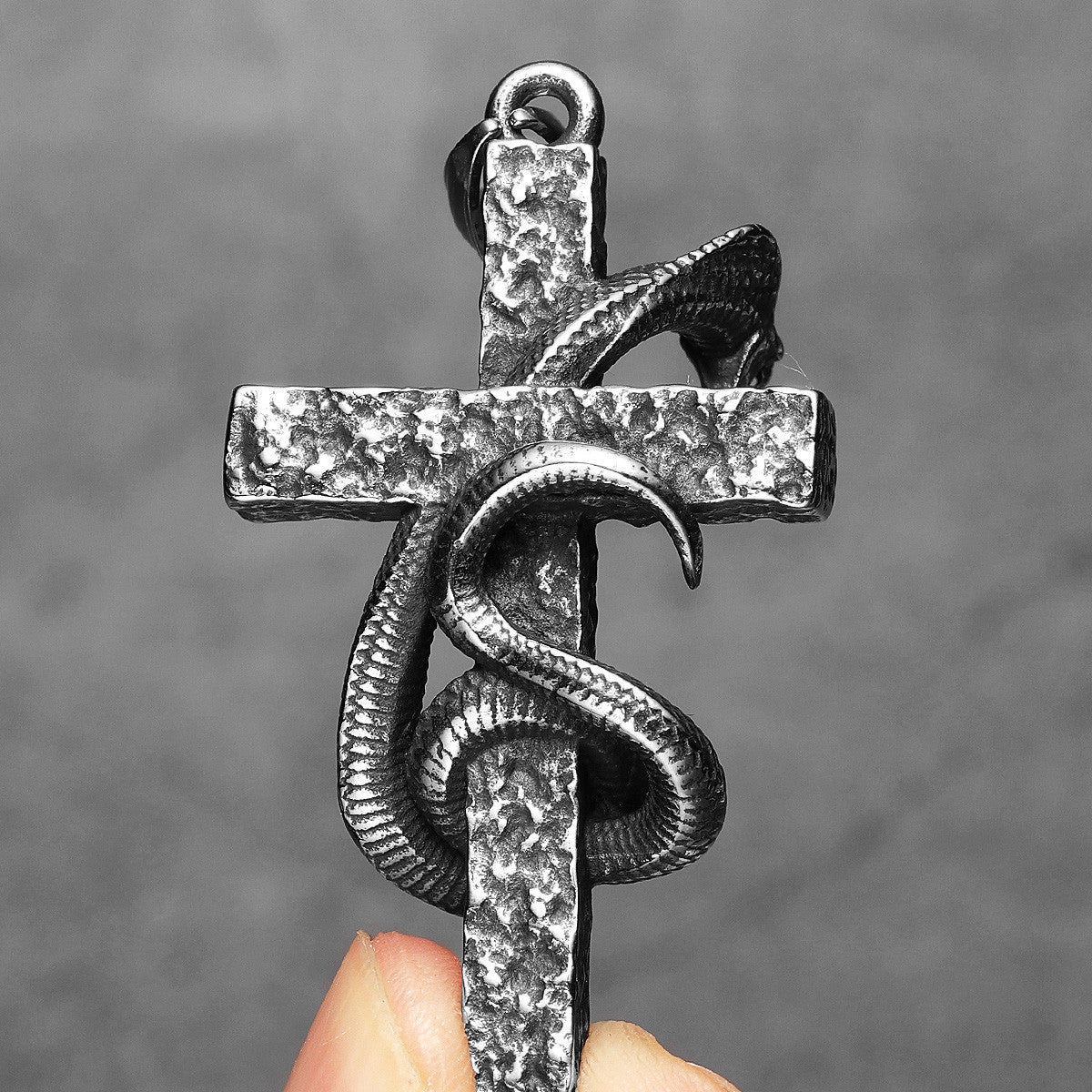 Cobra Cross | Solid Stainless Steel Good VS Evil Street Wear Pendant Chain Necklace