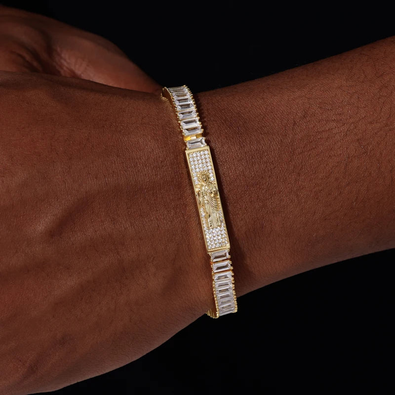 San Judas II | Luxury 925 Silver VVS Diamond Moissanite Baguette Tennis Bracelet