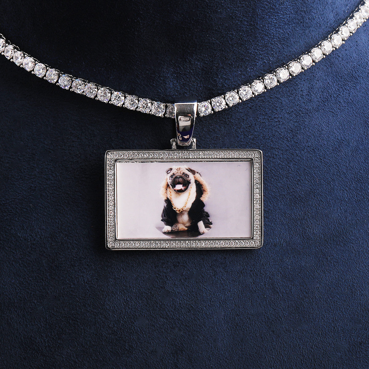 Framed Love | VVS Diamond CZ Custom Made Iced Blinged Out Photo Pendant Chain